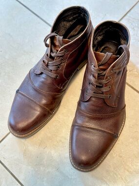 RW&Co. Brown Leather Lace-Up Boots
